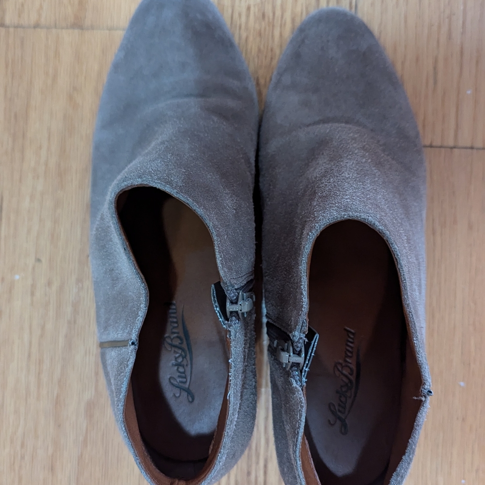 Lucky Brand women's Suede Shoes - Taupe - Basel bootie